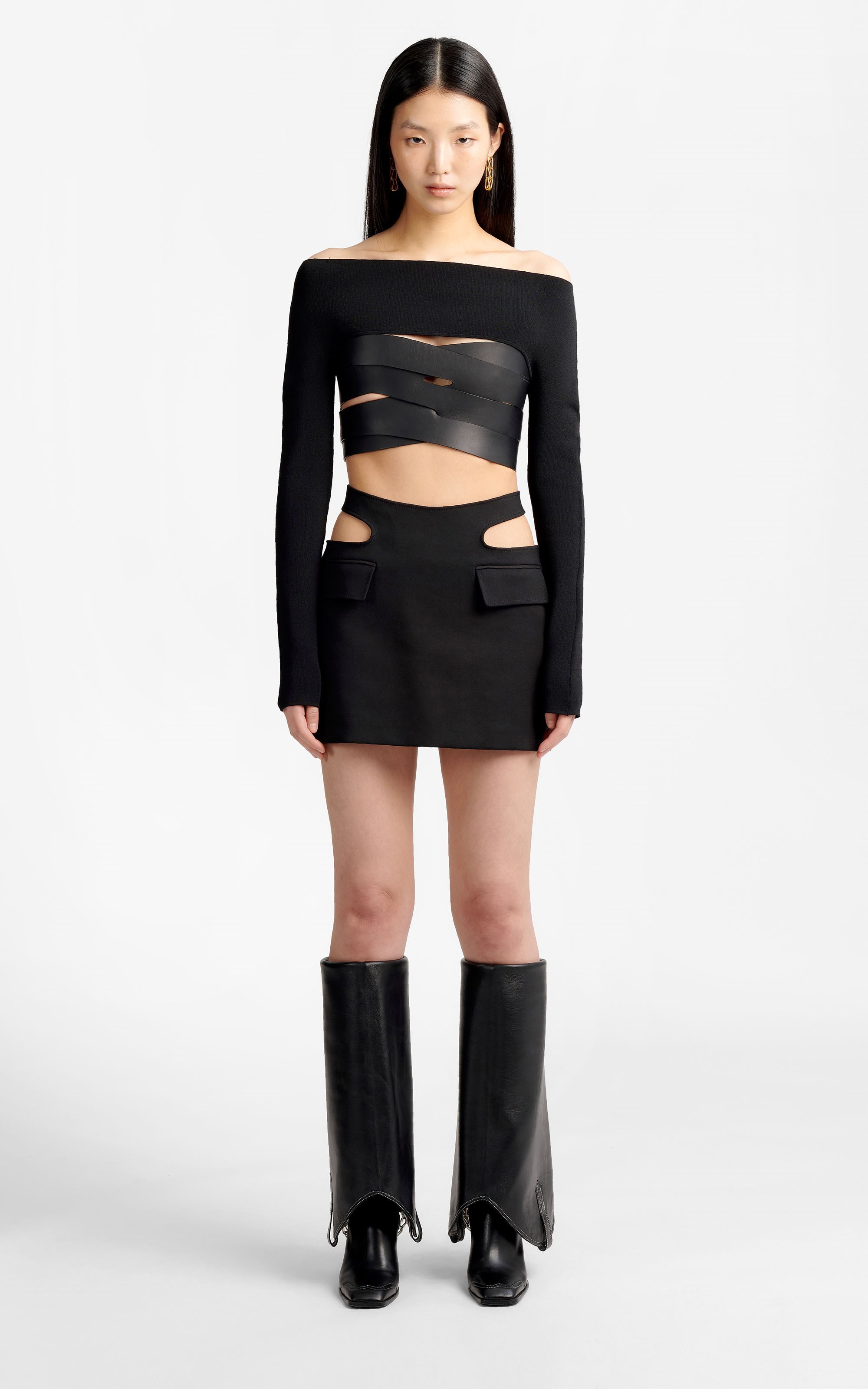Y FRONT MINI SKIRT by Dion Lee