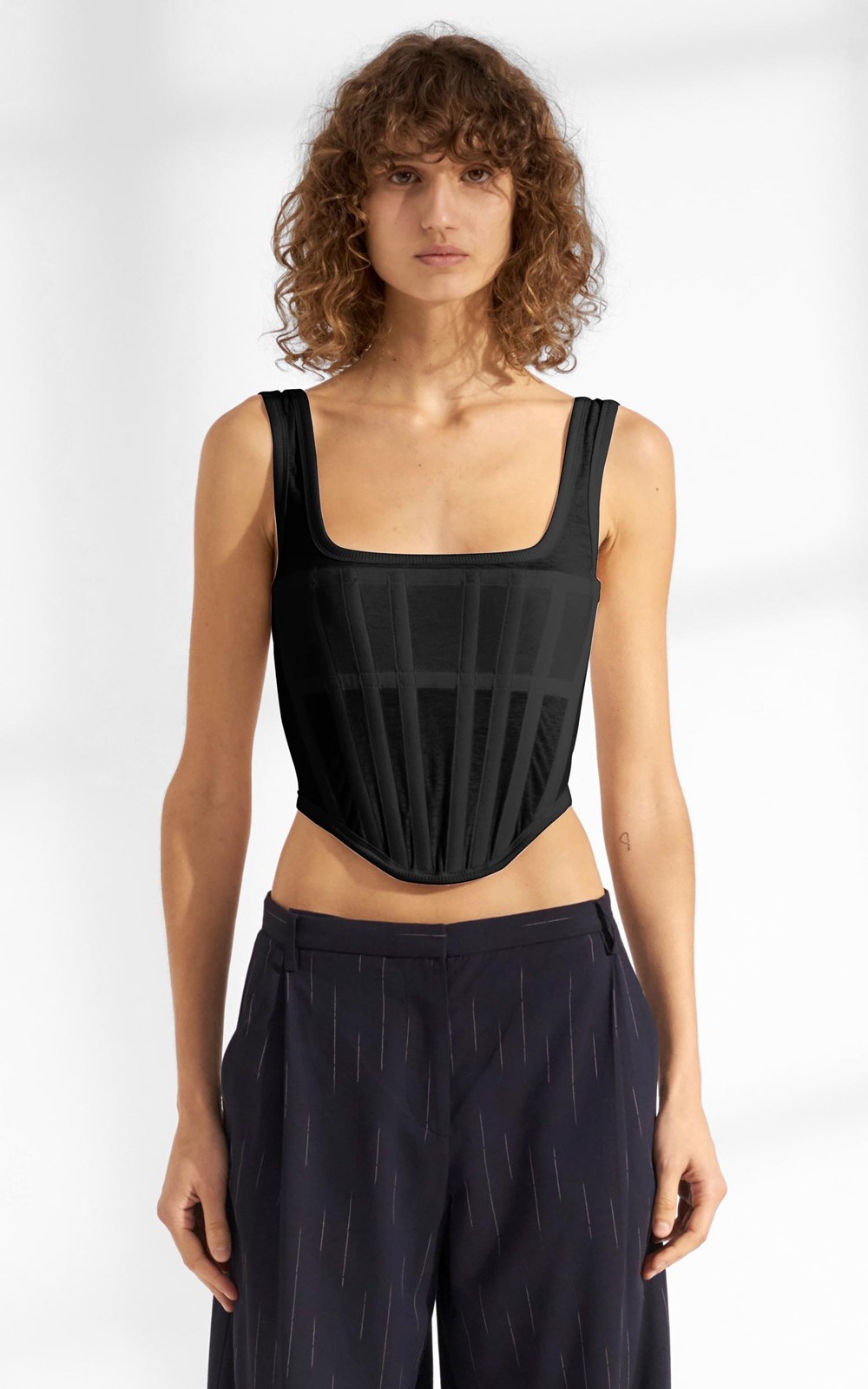 SHEER JERSEY CORSET by Dion Lee