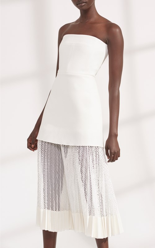 dion lee white pleated dress