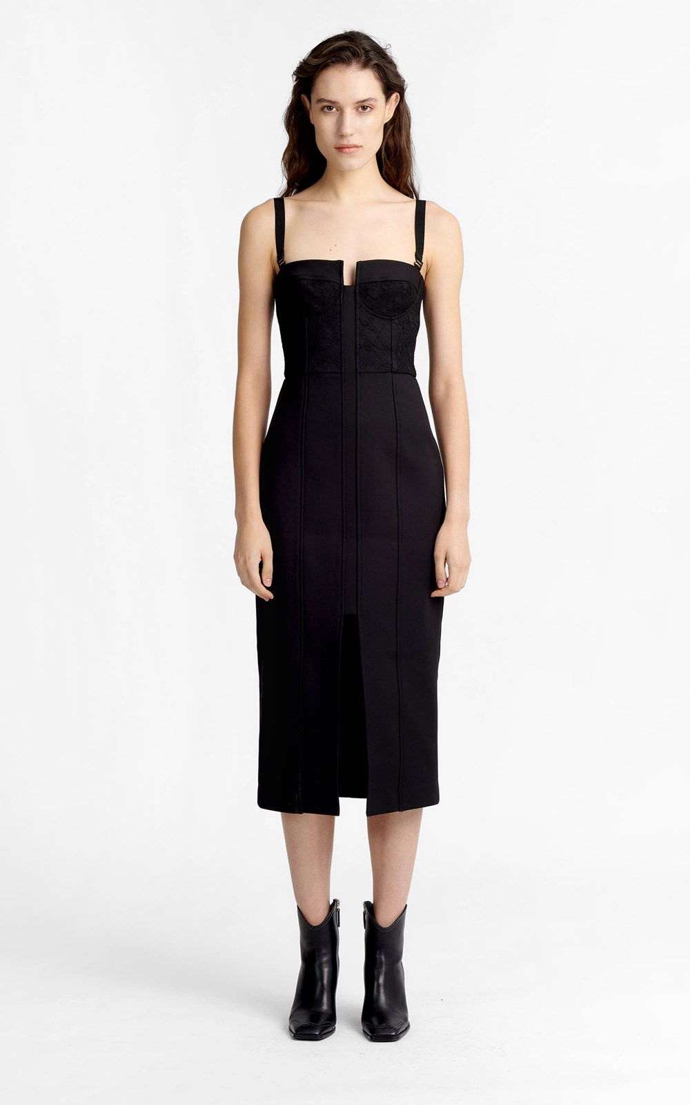 LACE COLUMN BUSTIER DRESS by Dion Lee