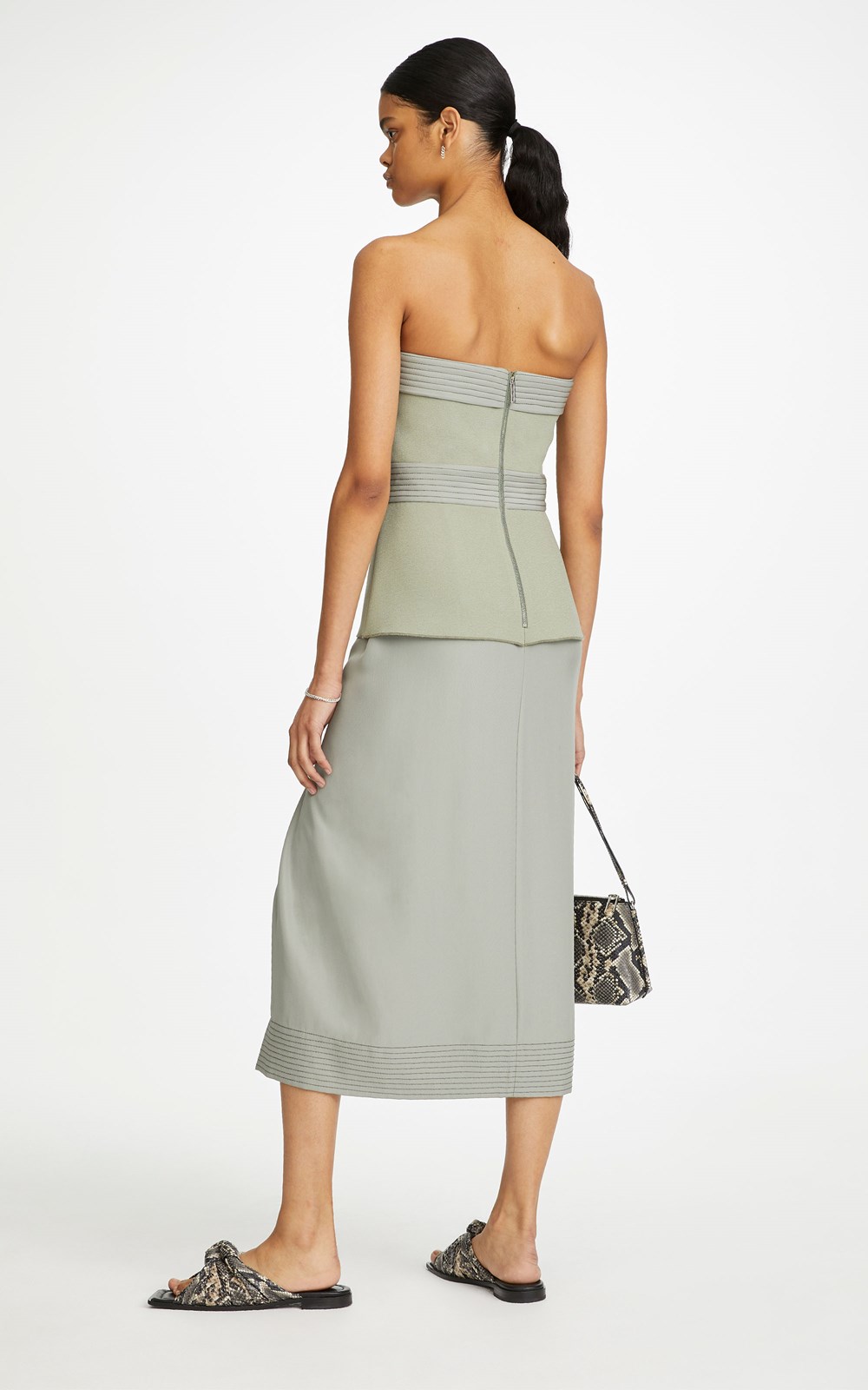 dion lee strapless crepe dress