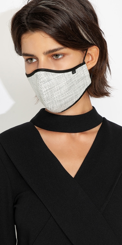 Accessories | Tweed Face Mask | 100 White