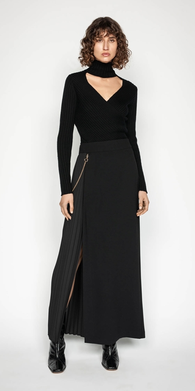 Pleated Column Maxi Skirt | Buy Skirts Online - Cue