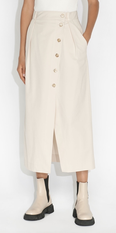 Sale  | Tech Twill Wrap Skirt | 250 Stone