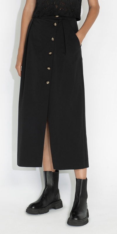Sale  | Tech Twill Wrap Skirt | 990 Black