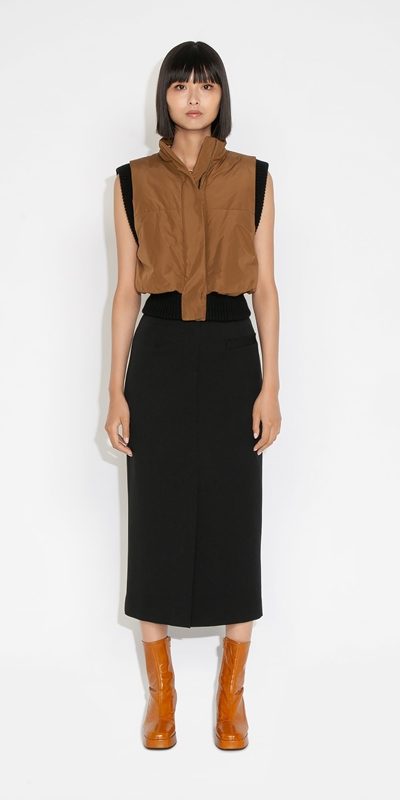 Sale | Waisted Column Skirt | 990 Black
