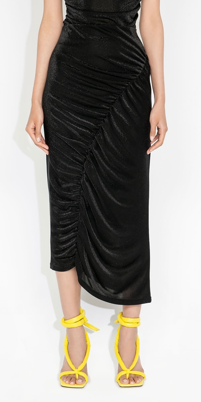 Made in Australia  | Lurex Knit Skirt | 990 Black