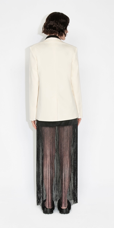 Skirts | Satin Fringe Skirt | 990 Black
