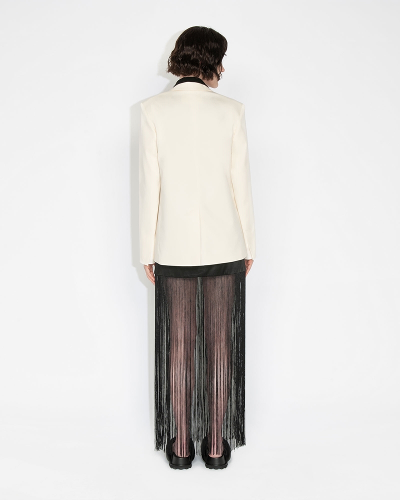 Sale  | Satin Fringe Skirt | 990 Black