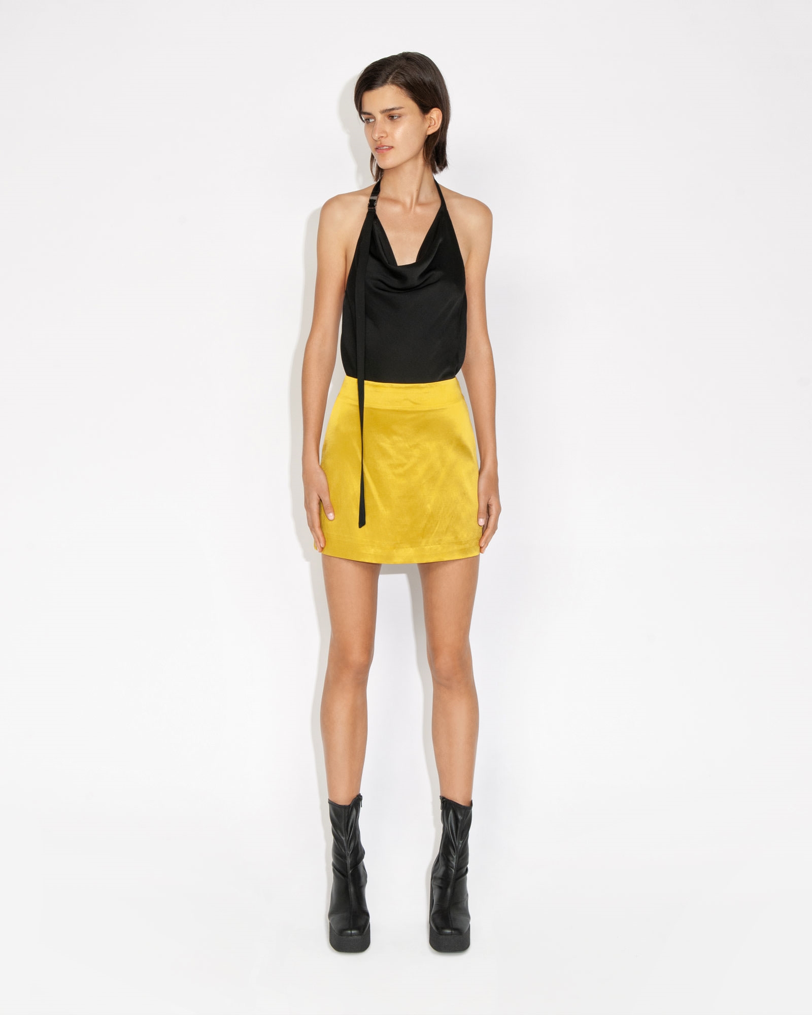 Sale | Satin Mini Skirt | 160 Gold