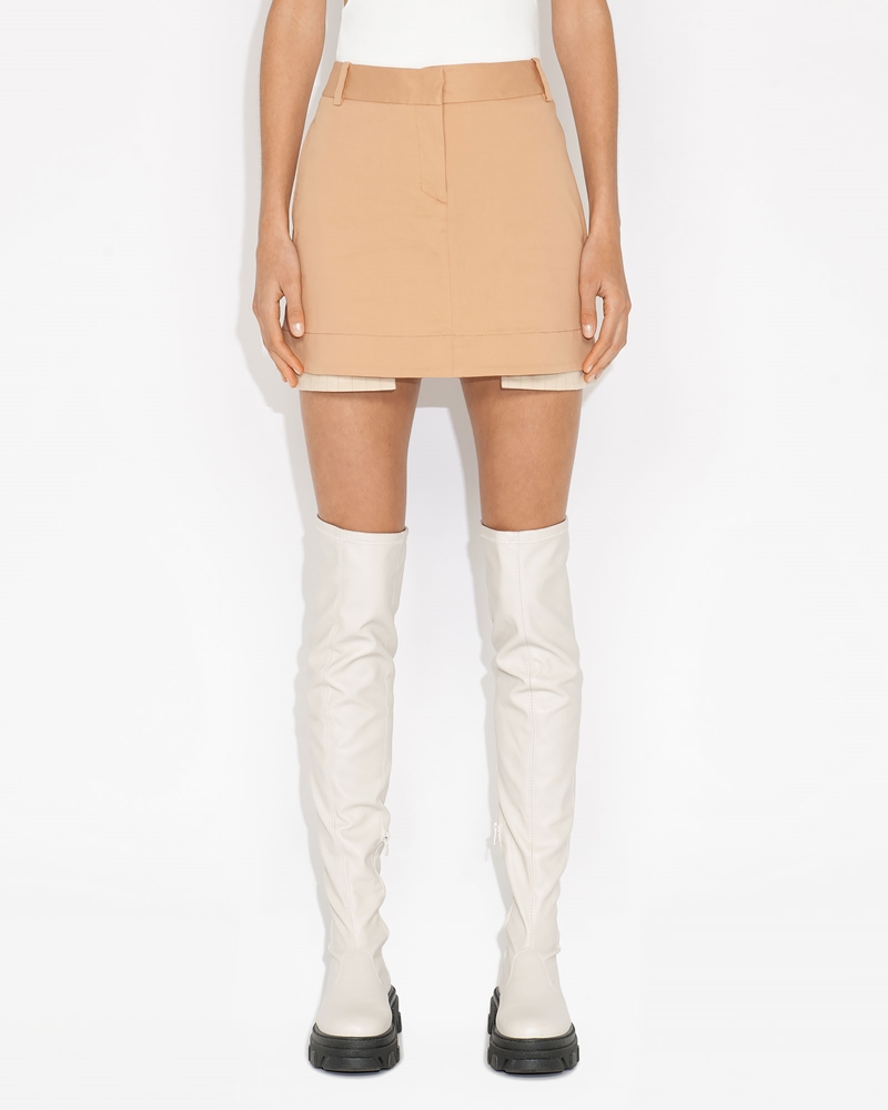 Sale | Organic Cotton Micro Mini Skirt | 857 Light Clay