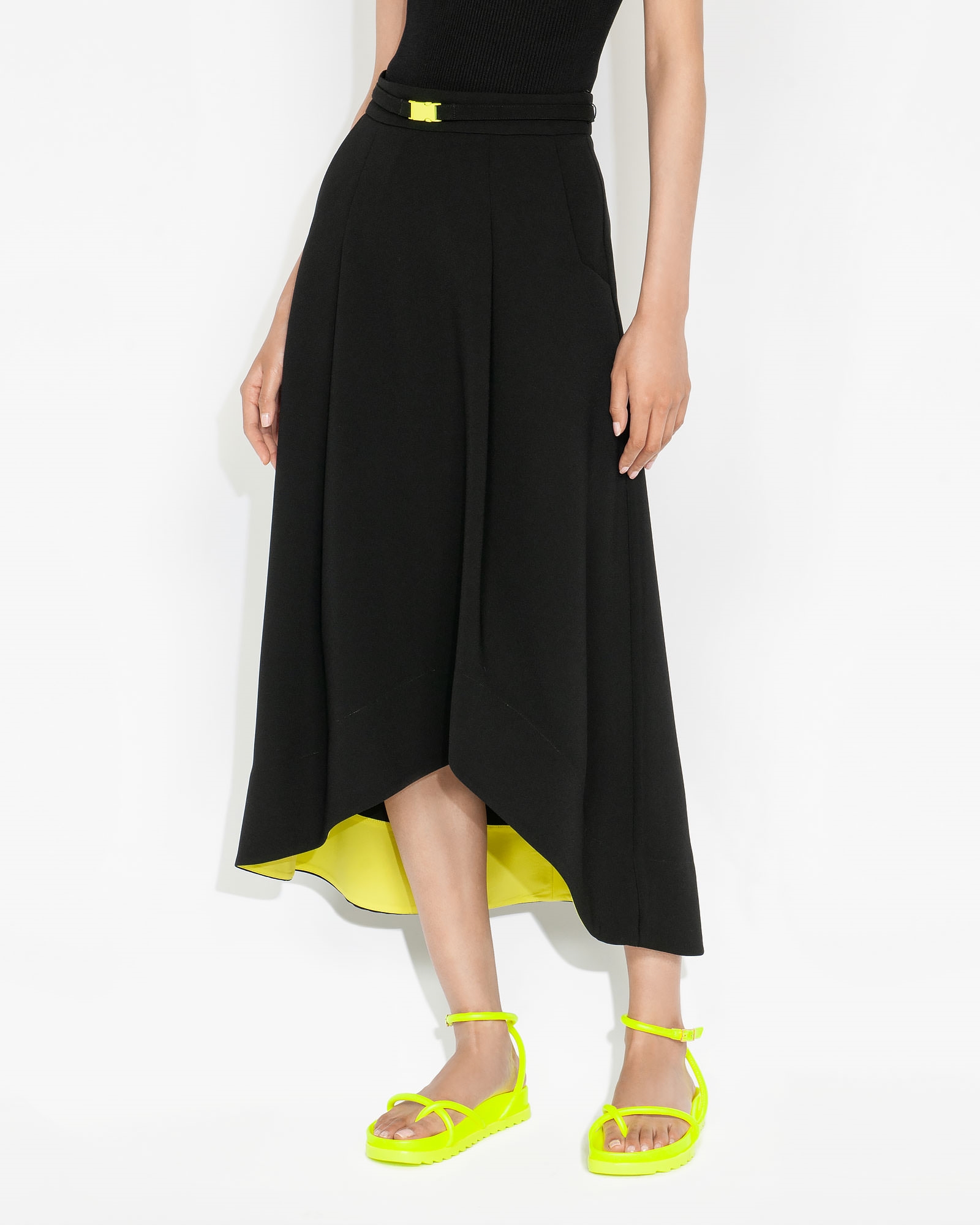 Skirts | Belted Midi Skirt | 990 Black
