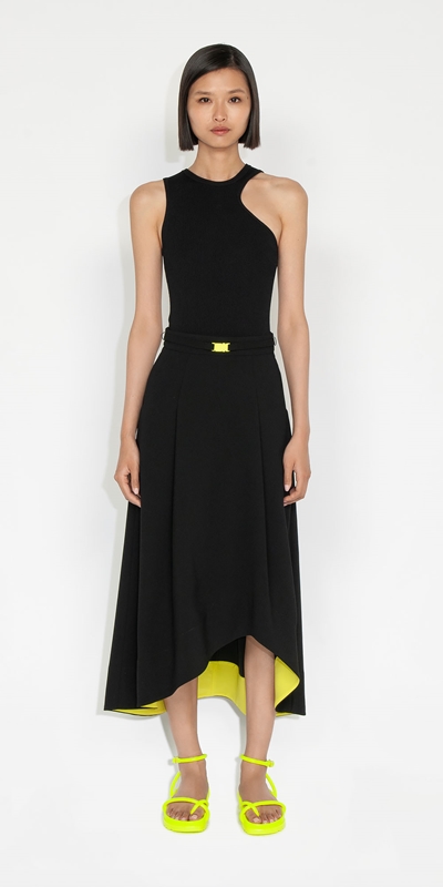 Sale | Belted Midi Skirt | 990 Black