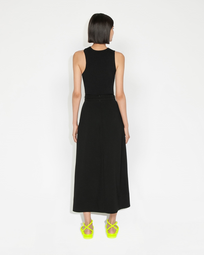 Skirts  | Belted Midi Skirt | 990 Black