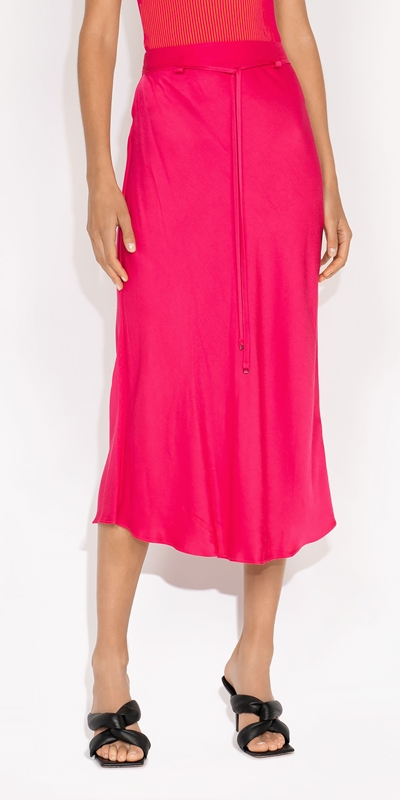 Sale  | Bias Midi Skirt | 519 Hot Pink