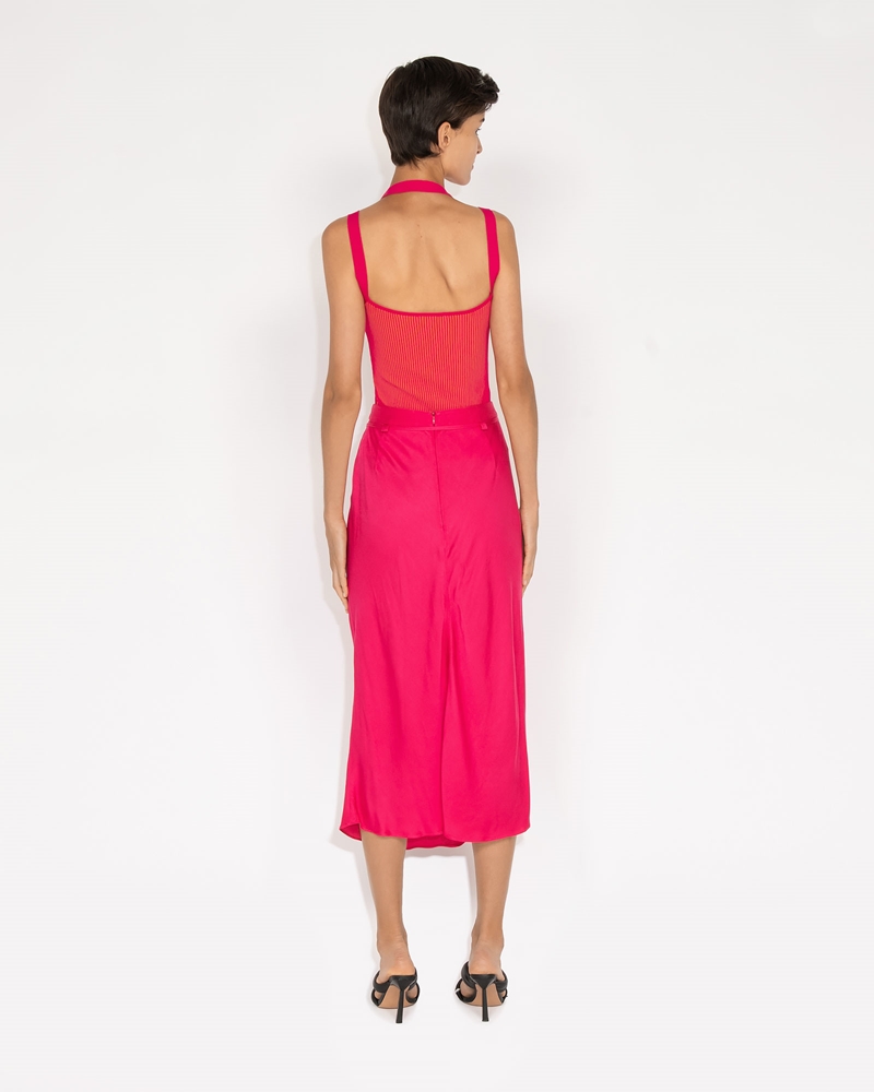 Skirts  | Bias Midi Skirt | 519 Hot Pink
