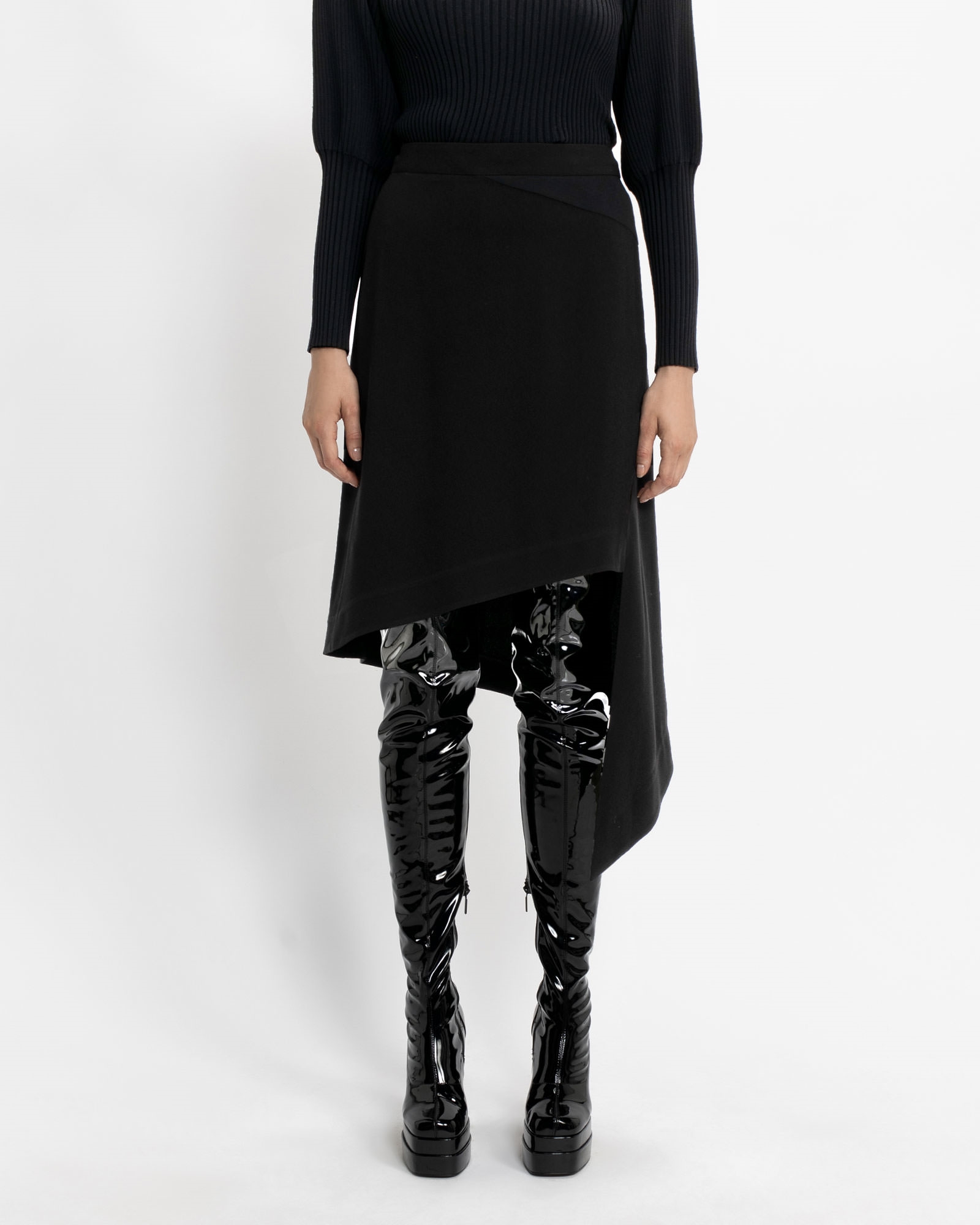 Skirts | Asymmetric Skirt | 990 Black