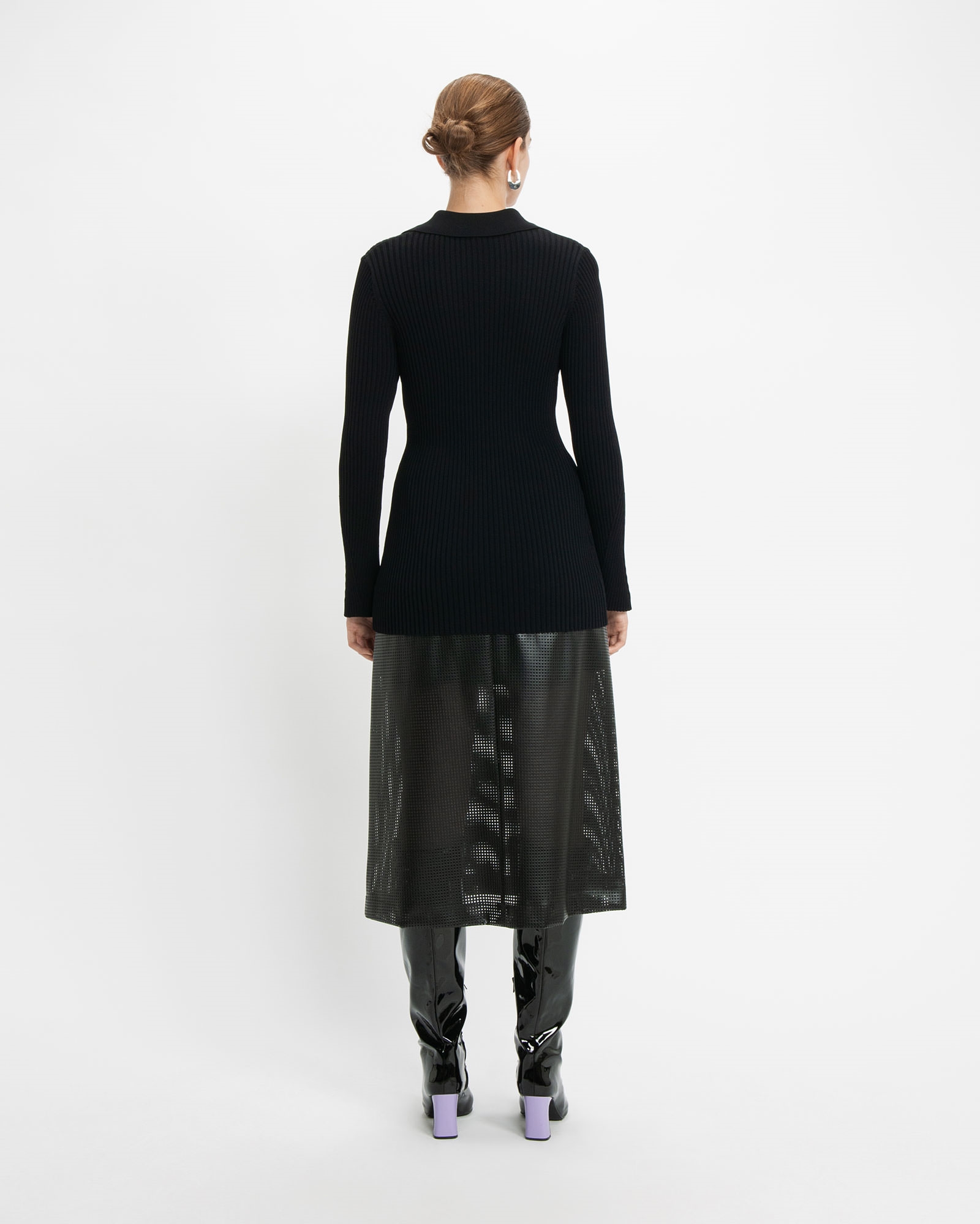 Skirts | Vegan Leather Midi Skirt | 990 Black