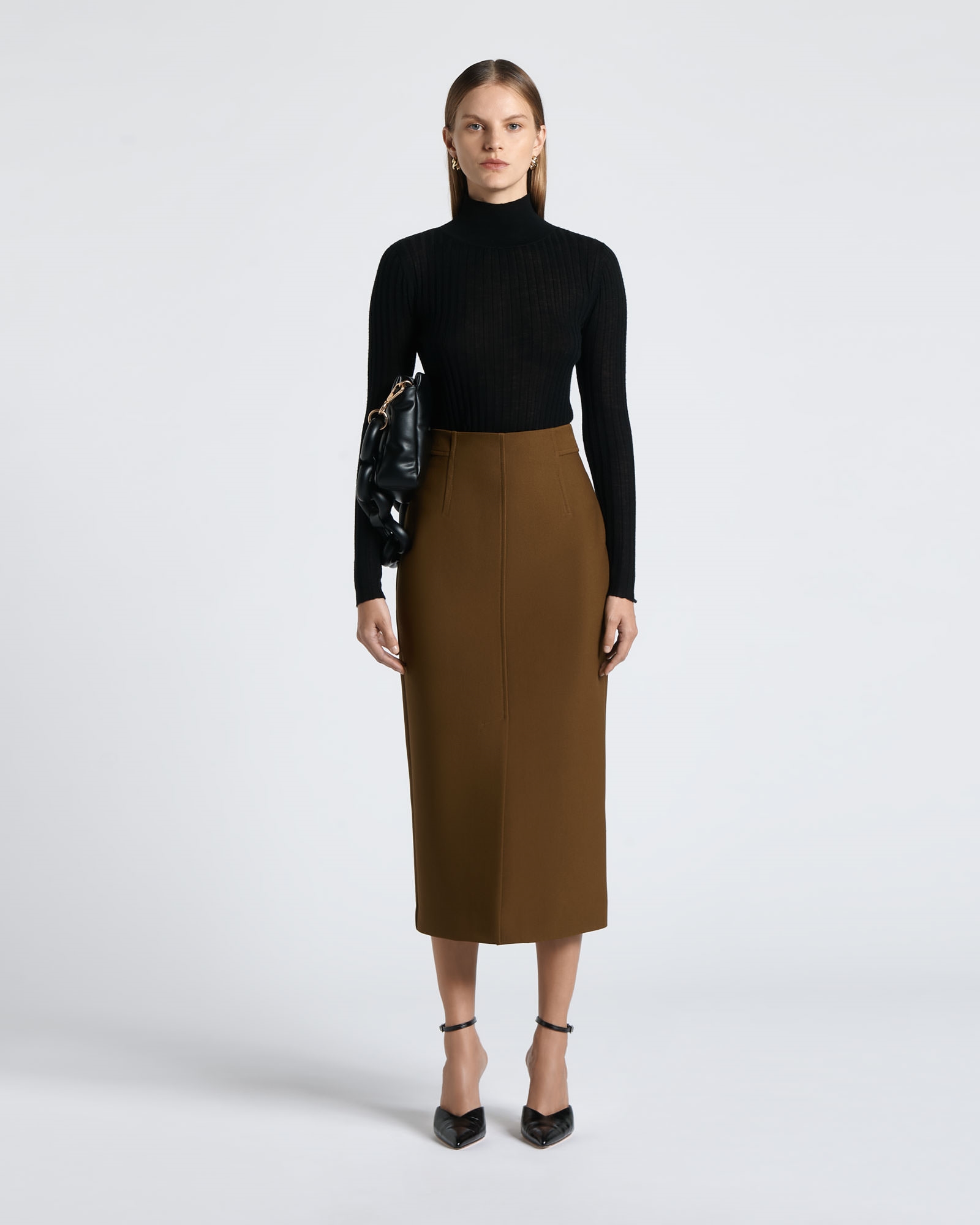 Wear to Work | High Waisted Bodycon Skirt | 849 Nutmeg