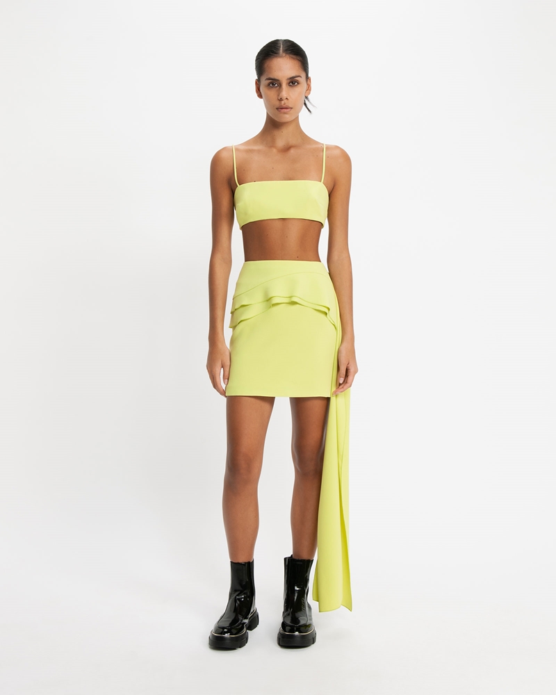Skirts | Draped Tail Mini | 352 Soft Lime