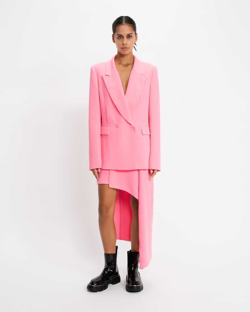 Skirts | Draped Wrap Mini | 517 Neon Pink