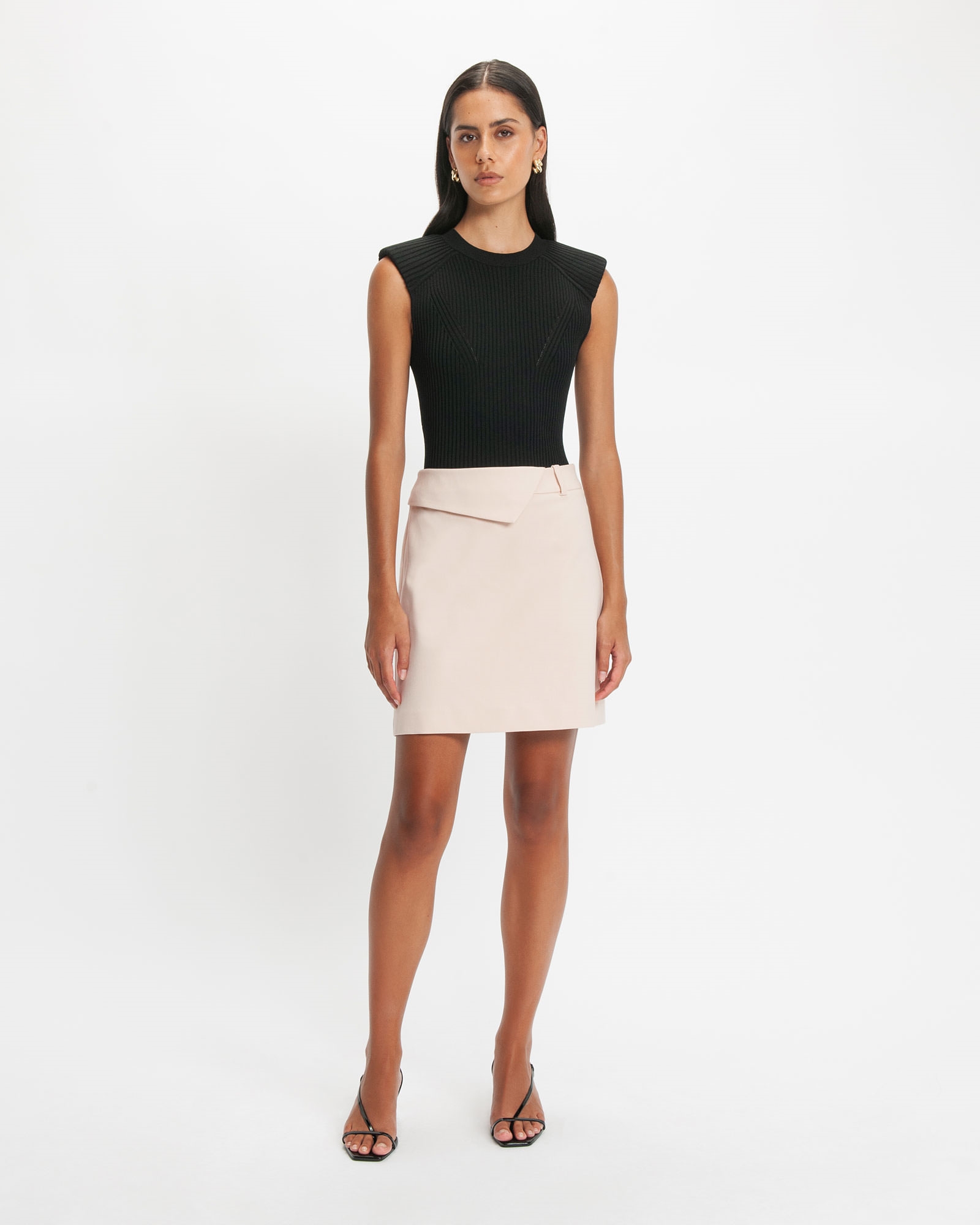 Skirts | Folded Waist Mini Skirt | 113 Shell