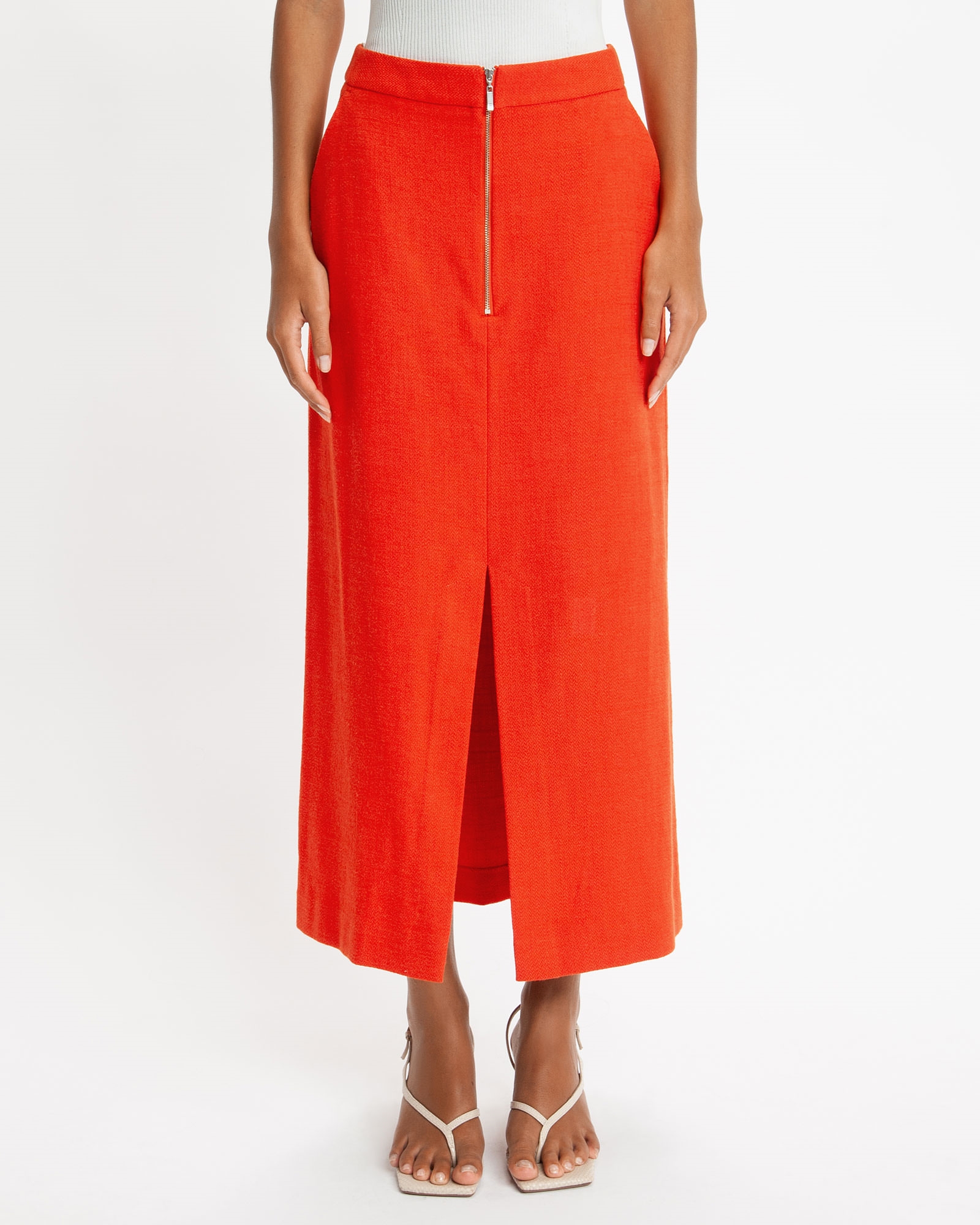 Skirts | Tailored Pencil Skirt | 662 Tomato