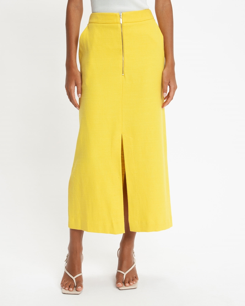 Sale | Tailored Pencil Skirt | 200 Lemon