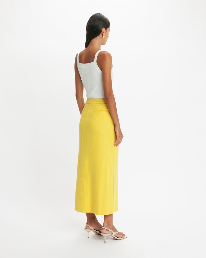 Skirts  | Tailored Pencil Skirt | 200 Lemon