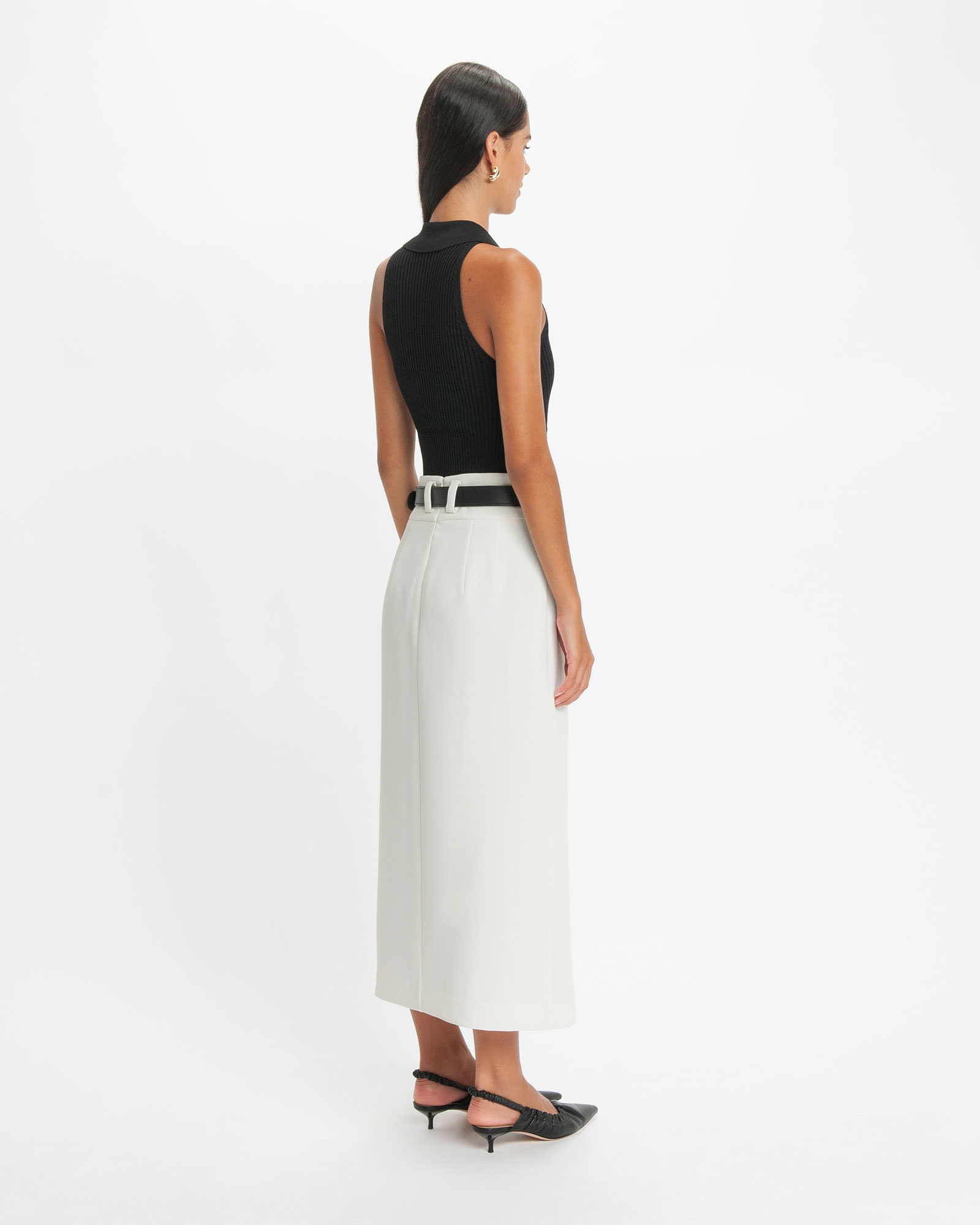 Skirts | Ivory Twill Column Skirt | 103 Ivory