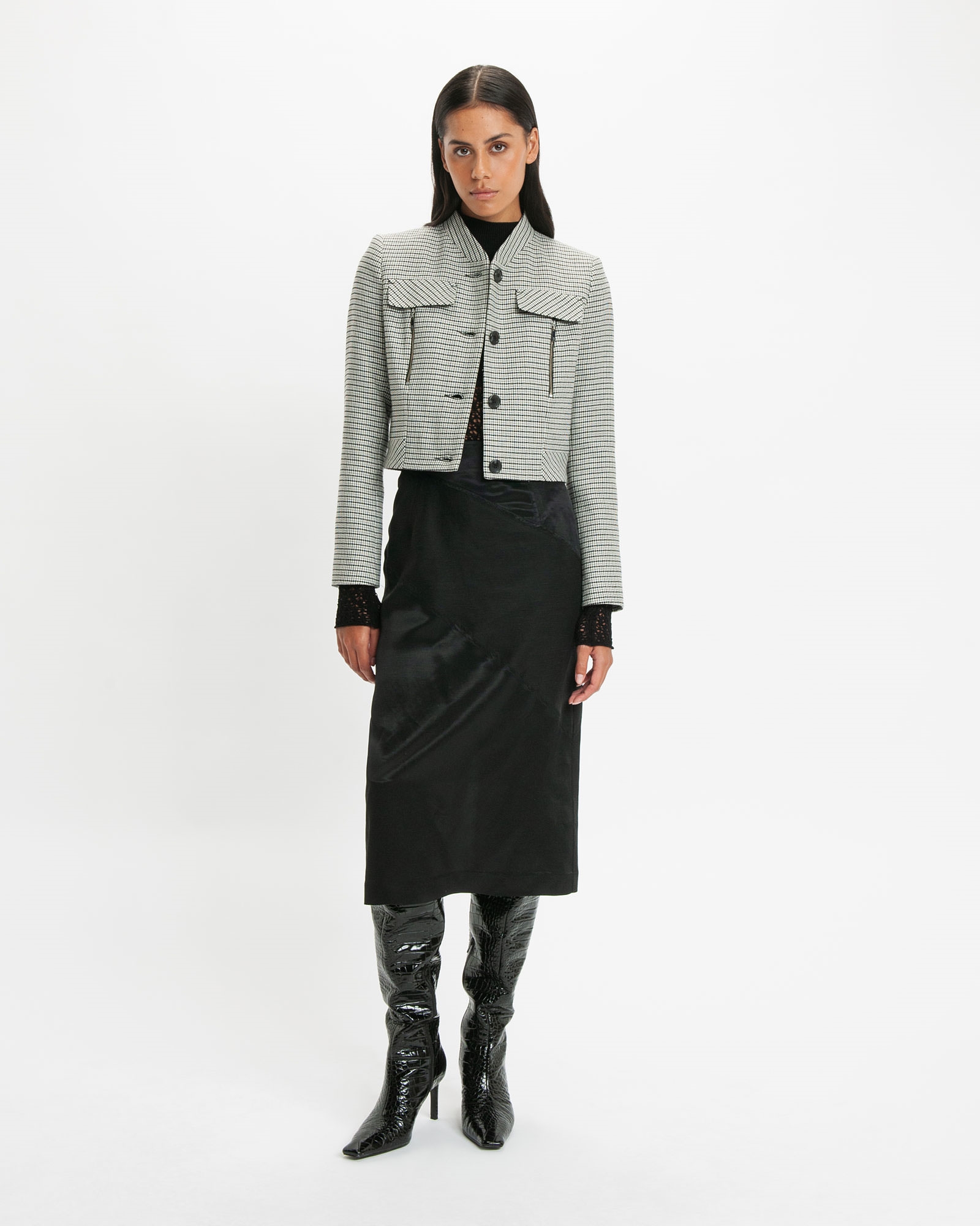 Skirts | Panel Detail Midi Skirt | 990 Black