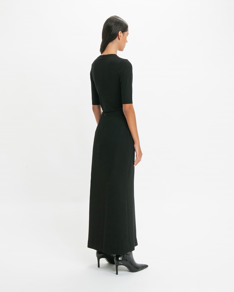 Skirts  | Buckle Column Skirt | 990 Black