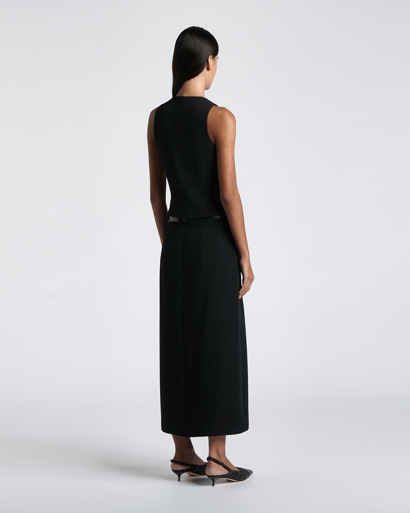 Wear to Work  | Recycled Twill Column Skirt | 990 Black