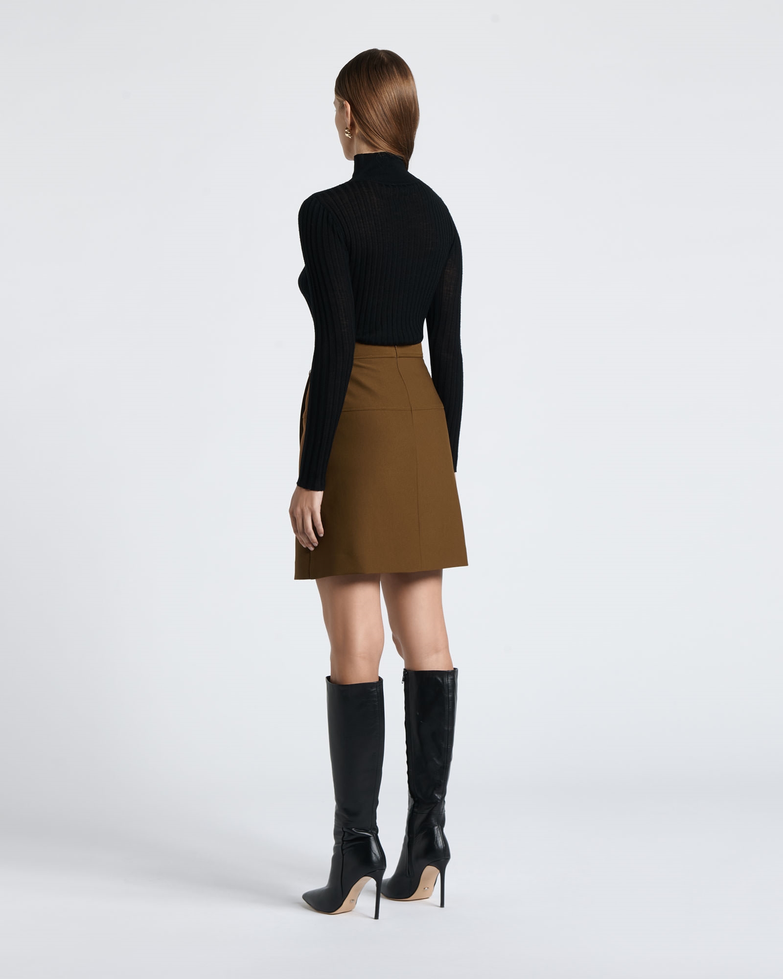 Wear to Work | Belted A-Line Mini Skirt | 849 Nutmeg