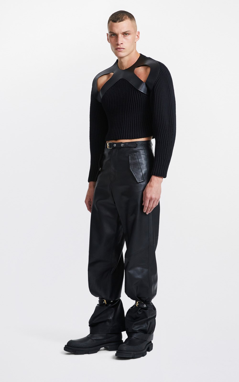 Pants | BELTED LEATHER PARACHUTE PANT