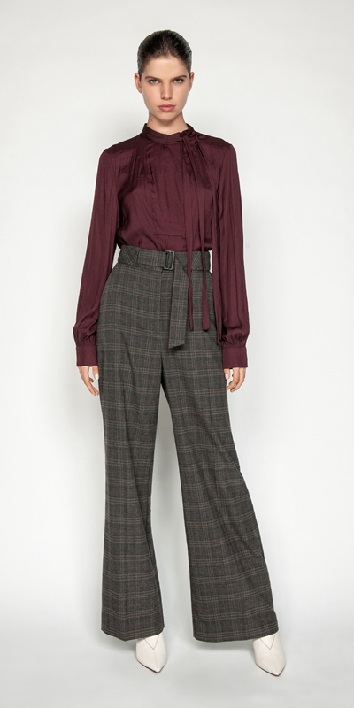 Download Melange Check Wide Leg Pant | Buy Pants Online - Cue