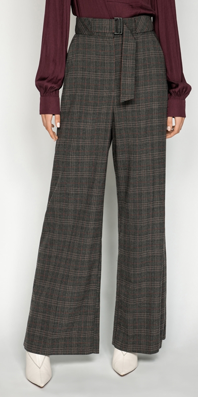 Download Melange Check Wide Leg Pant | Buy Pants Online - Cue