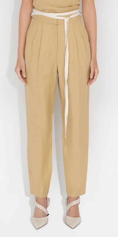 Pants  | Waist Tie Tapered Pant | 162 Light Gold