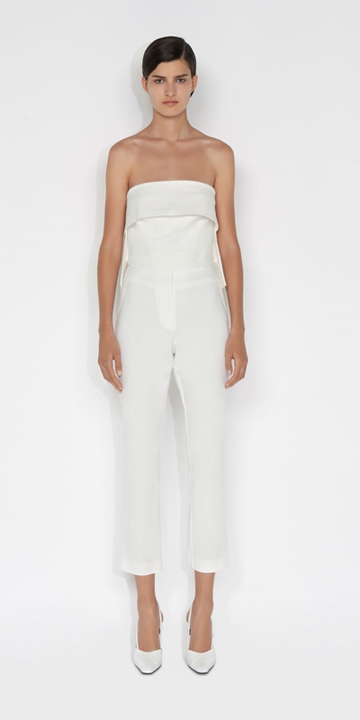 Cue Cares - Sustainable | Organic Cotton Cropped Pant | 110 Off White