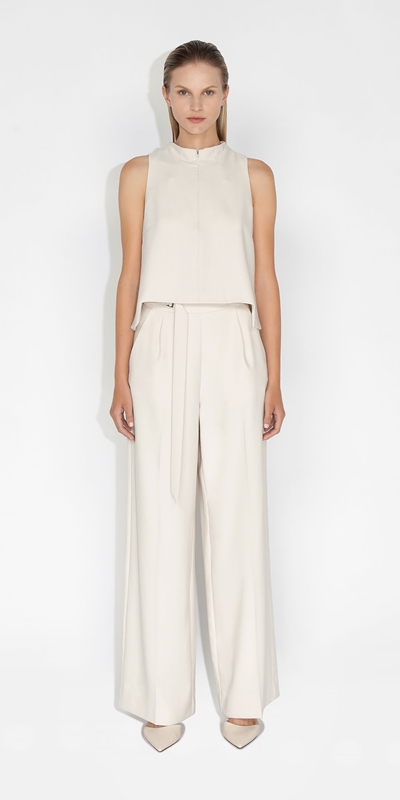 Pants | Belted Wide Leg Pant