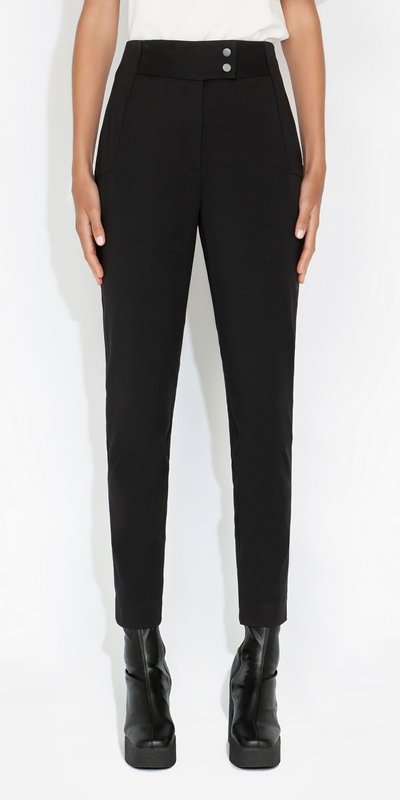 Cue Cares - Sustainable  | High Waisted Skinny Pant | 990 Black