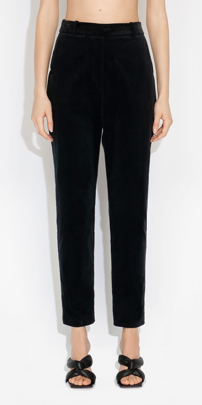 Pants  | Rib Velvet Trouser | 990 Black