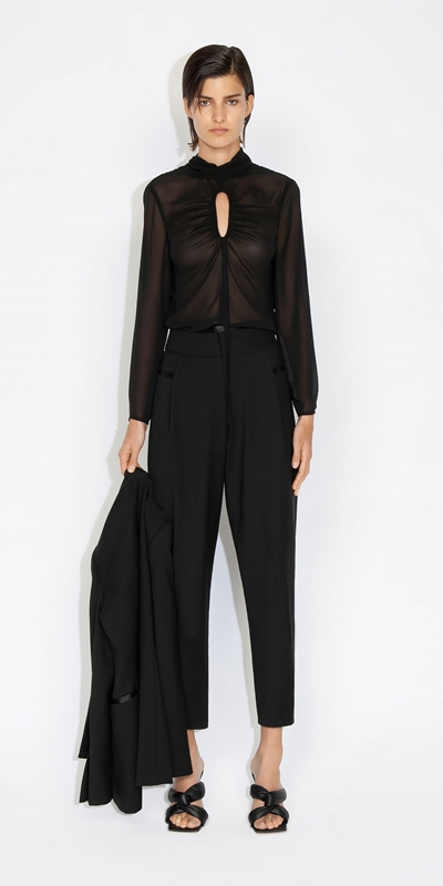 Made in Australia | Wool Pleat Front Pant | 990 Black