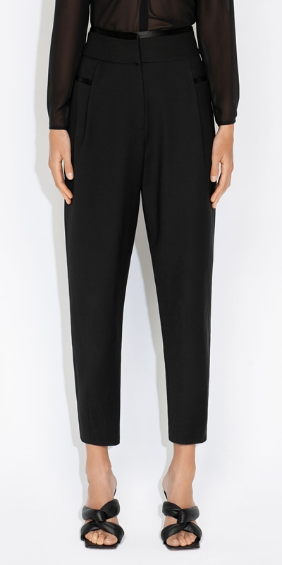 Pants  | Wool Pleat Front Pant | 990 Black