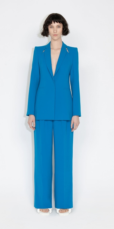 Wear to Work | Crepe Pleat Front Pant | 730 Cerulean