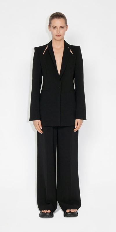 Wear to Work | Crepe Pleat Front Pant | 990 Black