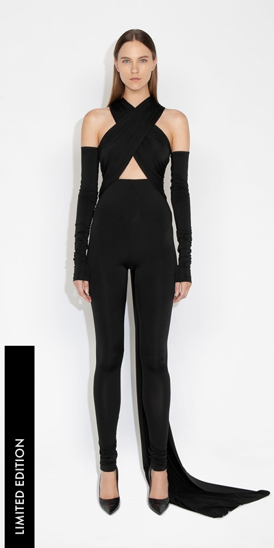 New Arrivals | Jersey Fitted Jumpsuit | 990 Black