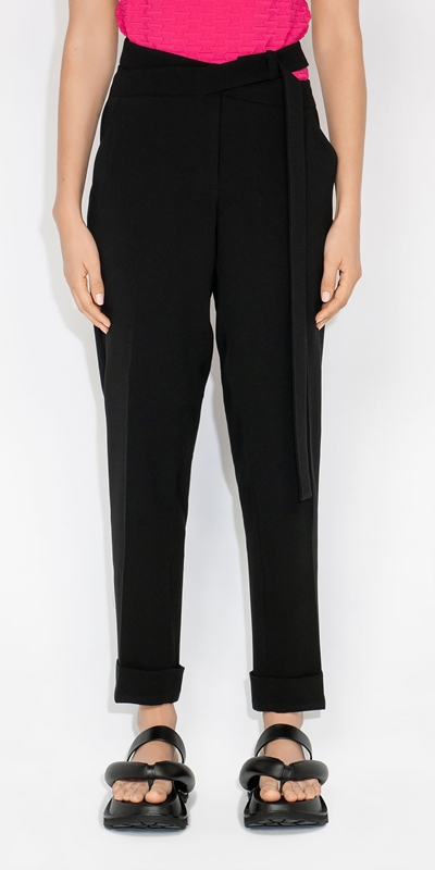 Wear to Work  | Cross Over Tapered Pant | 990 Black