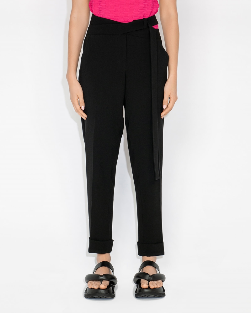 Pants | Cross Over Tapered Pant | 990 Black