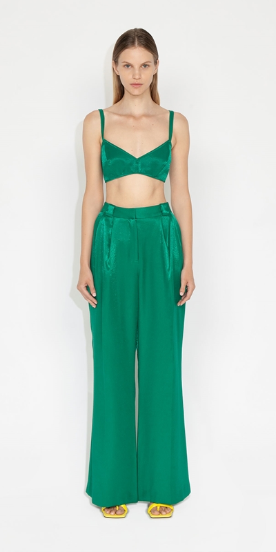 Made in Australia | Tuck Front Pant | 335 Emerald